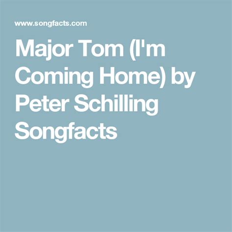 major tom i'm coming home lyrics